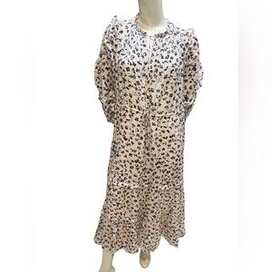 Ulla Johnson beige  and Black Long Sleeve Dress